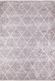 Brown Beige Geometric Antique Art Deco Rug