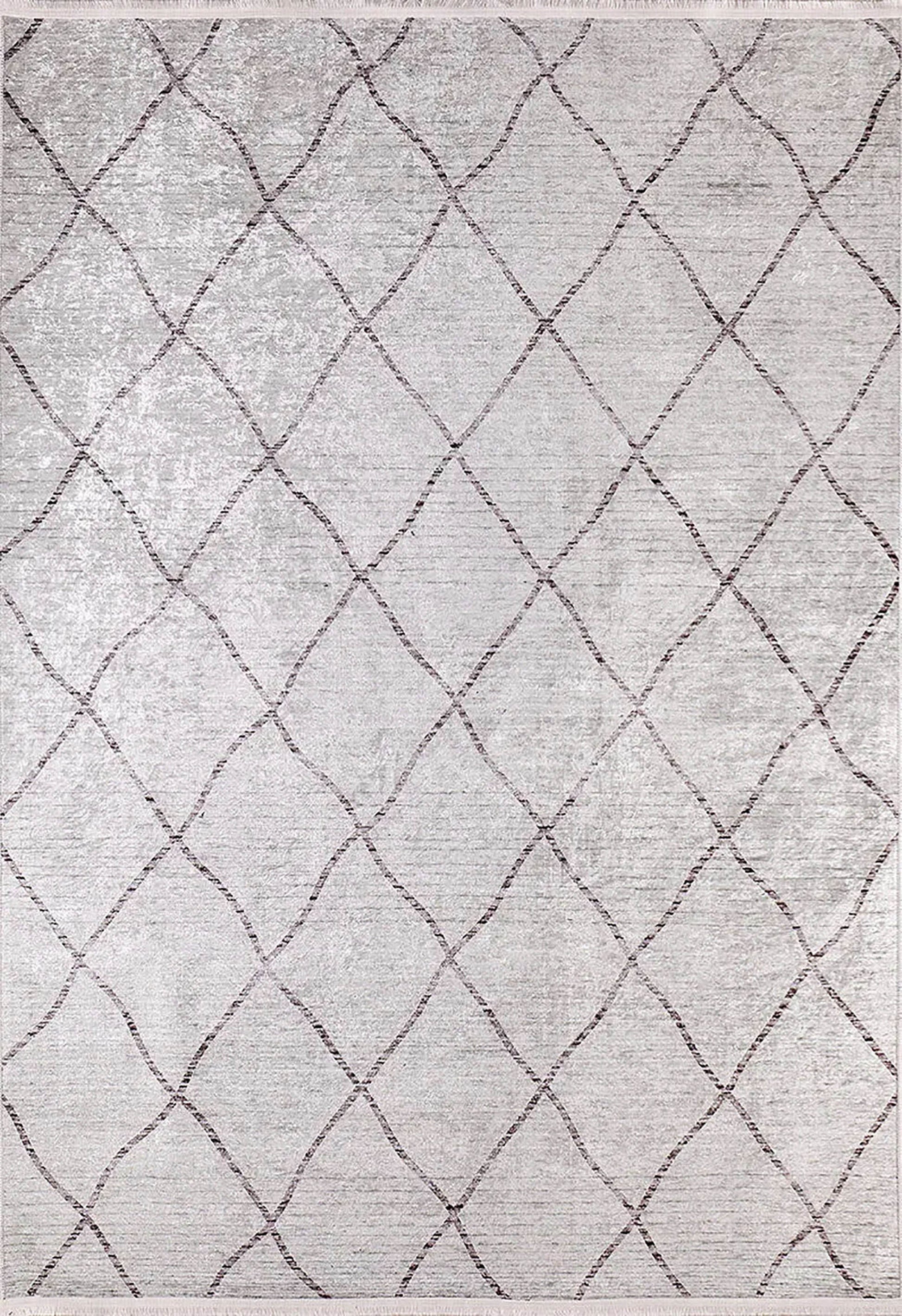 Fas Tarzı Krem Geometrik Modern Lüks Halı - Pera Halı