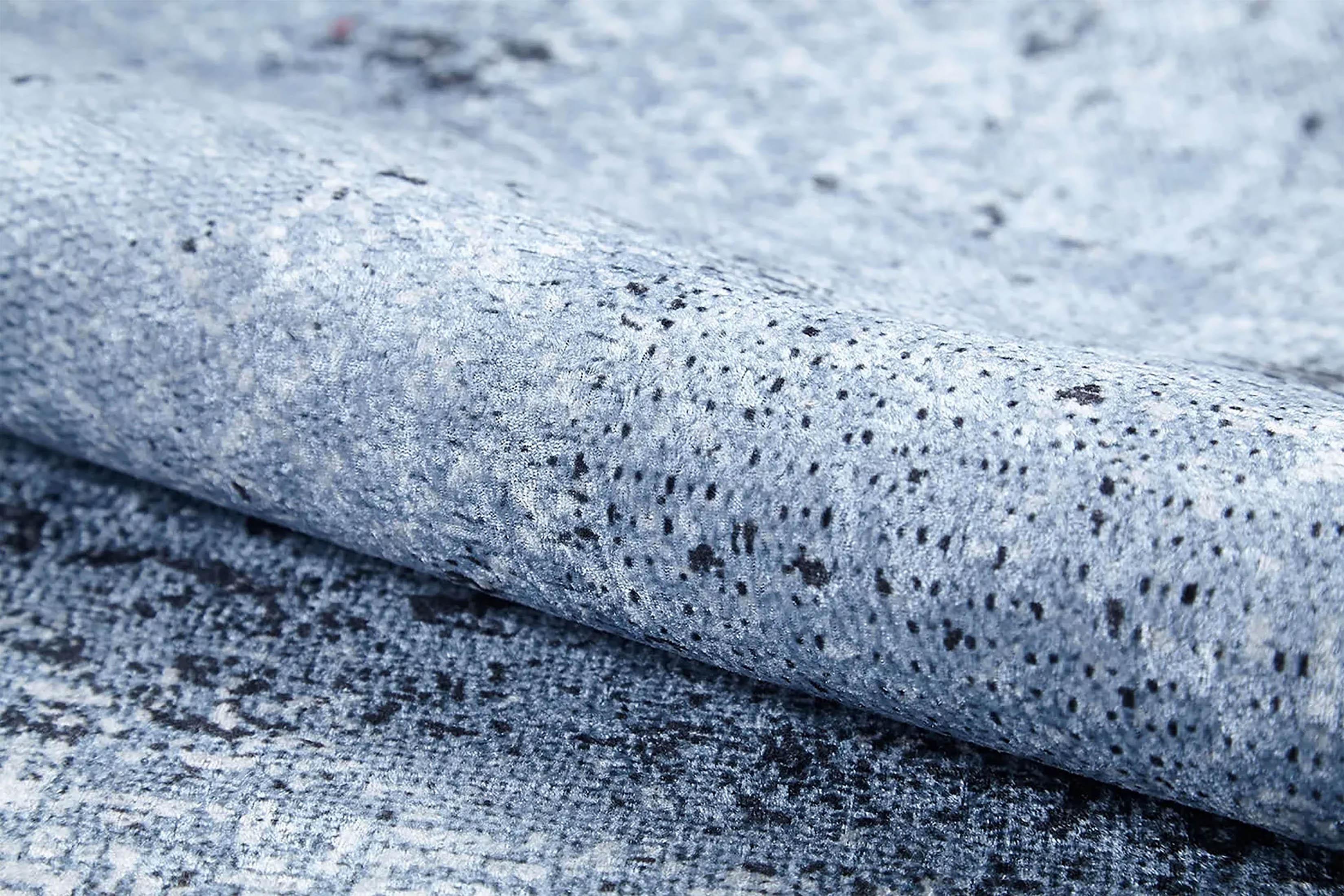 Açık Mavi Gri Soyut Eskitme Modern Halı