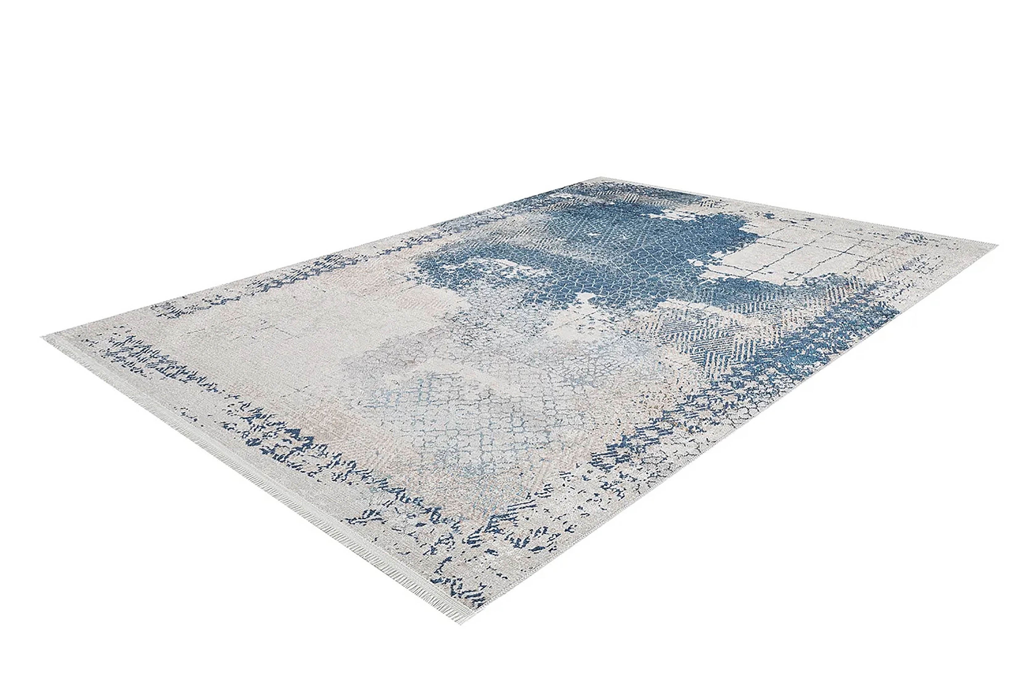 Pale Pink Cream Beige Geometric Patterned Kilim Rug