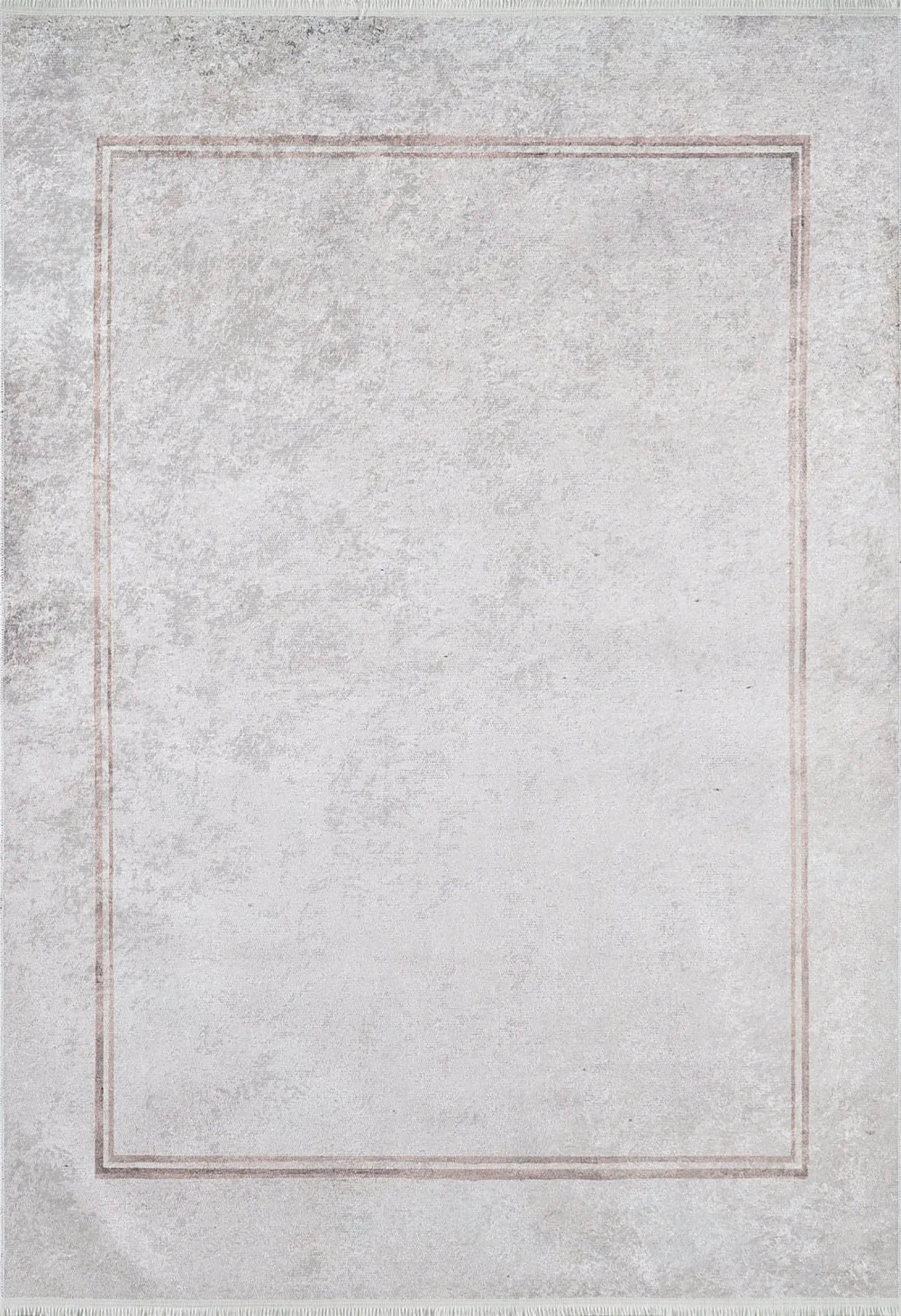Pale Pink Cream Beige Geometric Patterned Kilim Rug