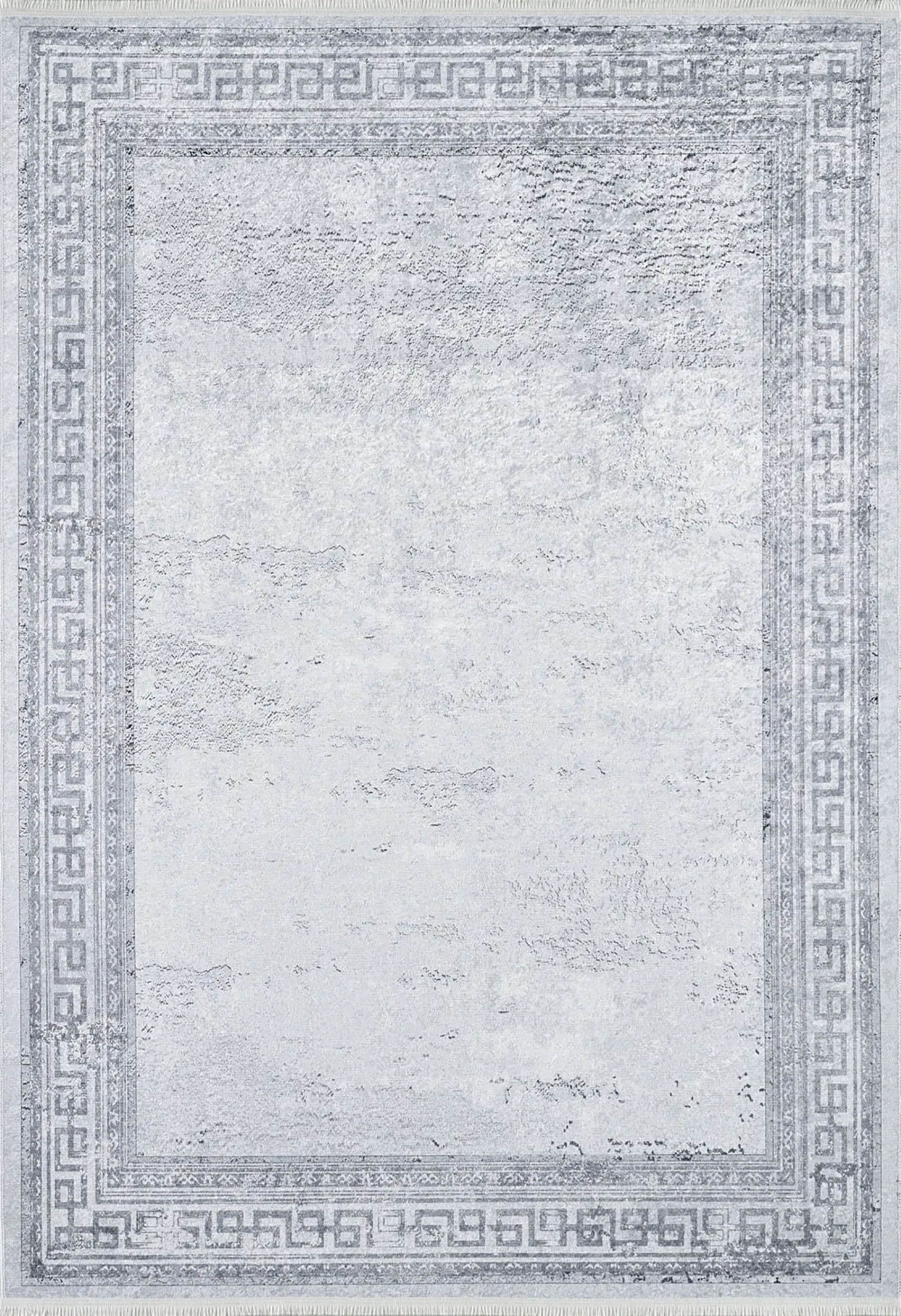 Mermer Desenli Gri Kenarlı Halı - Pera Halı