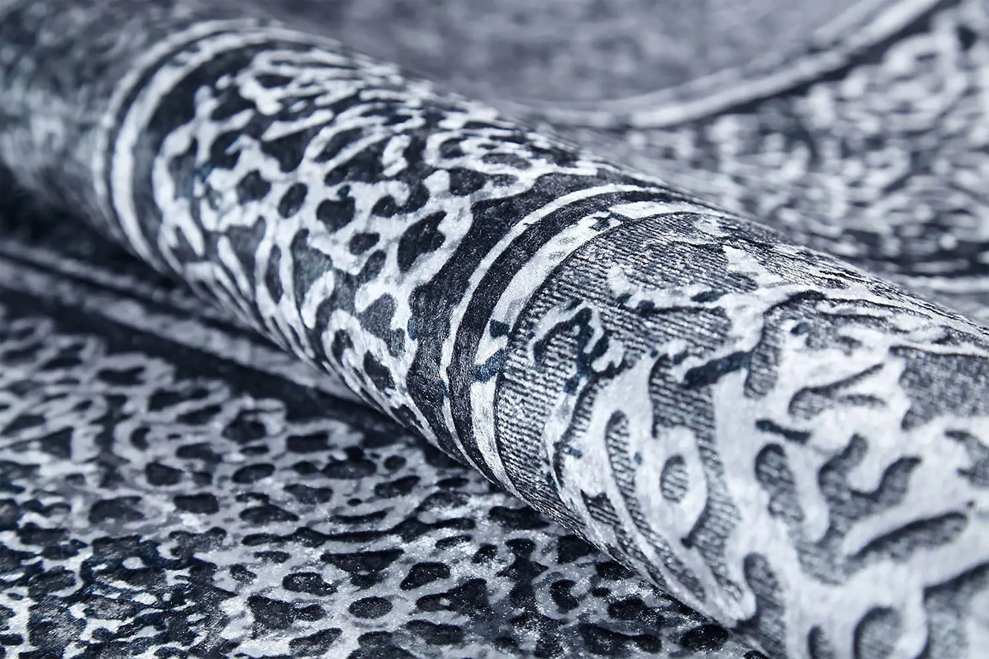 Modern Gri Bordürlü Yıkanabilir Halı