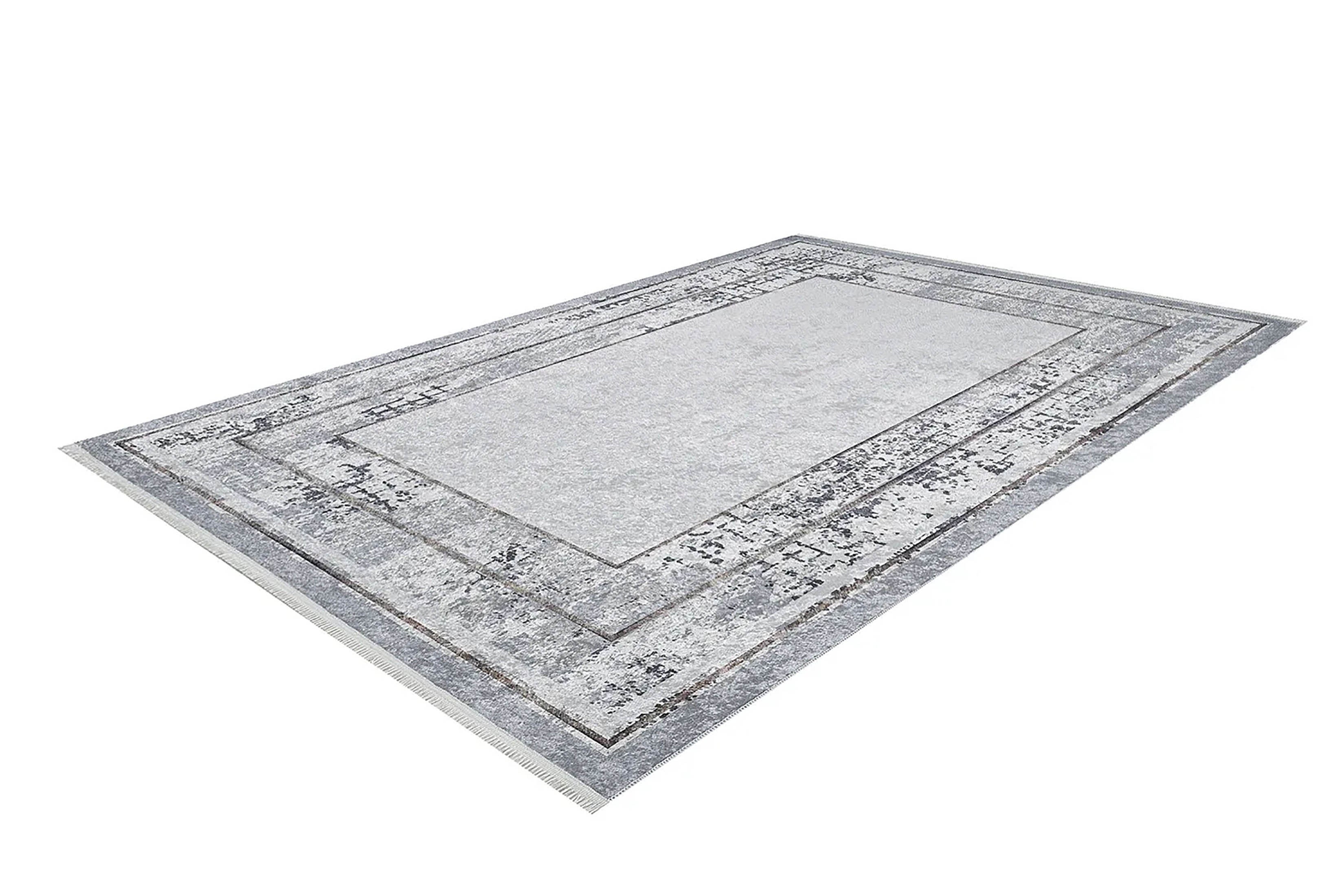 Açık Gri Modern Minimalist Çerçeveli Halı