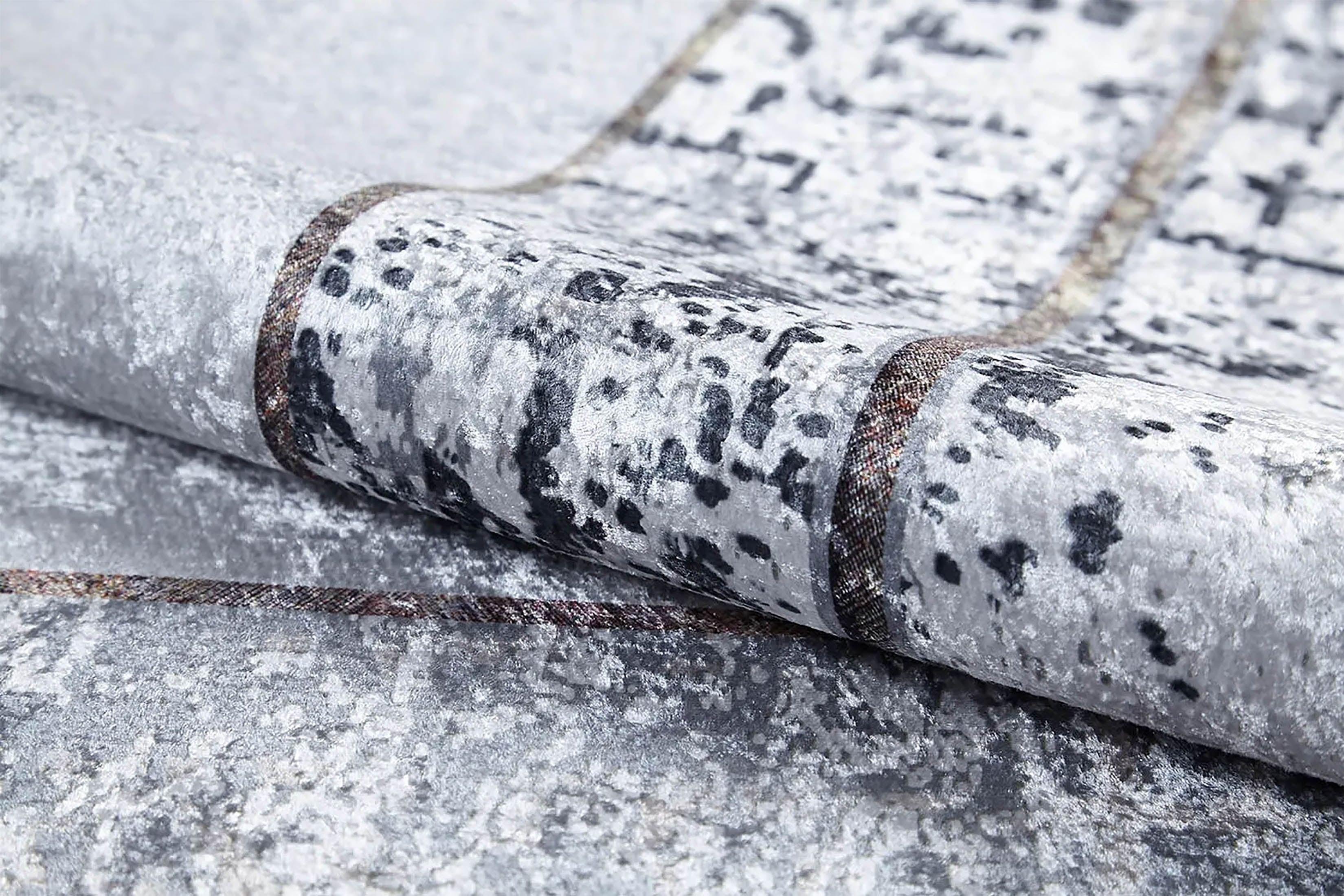 Açık Gri Modern Minimalist Çerçeveli Halı