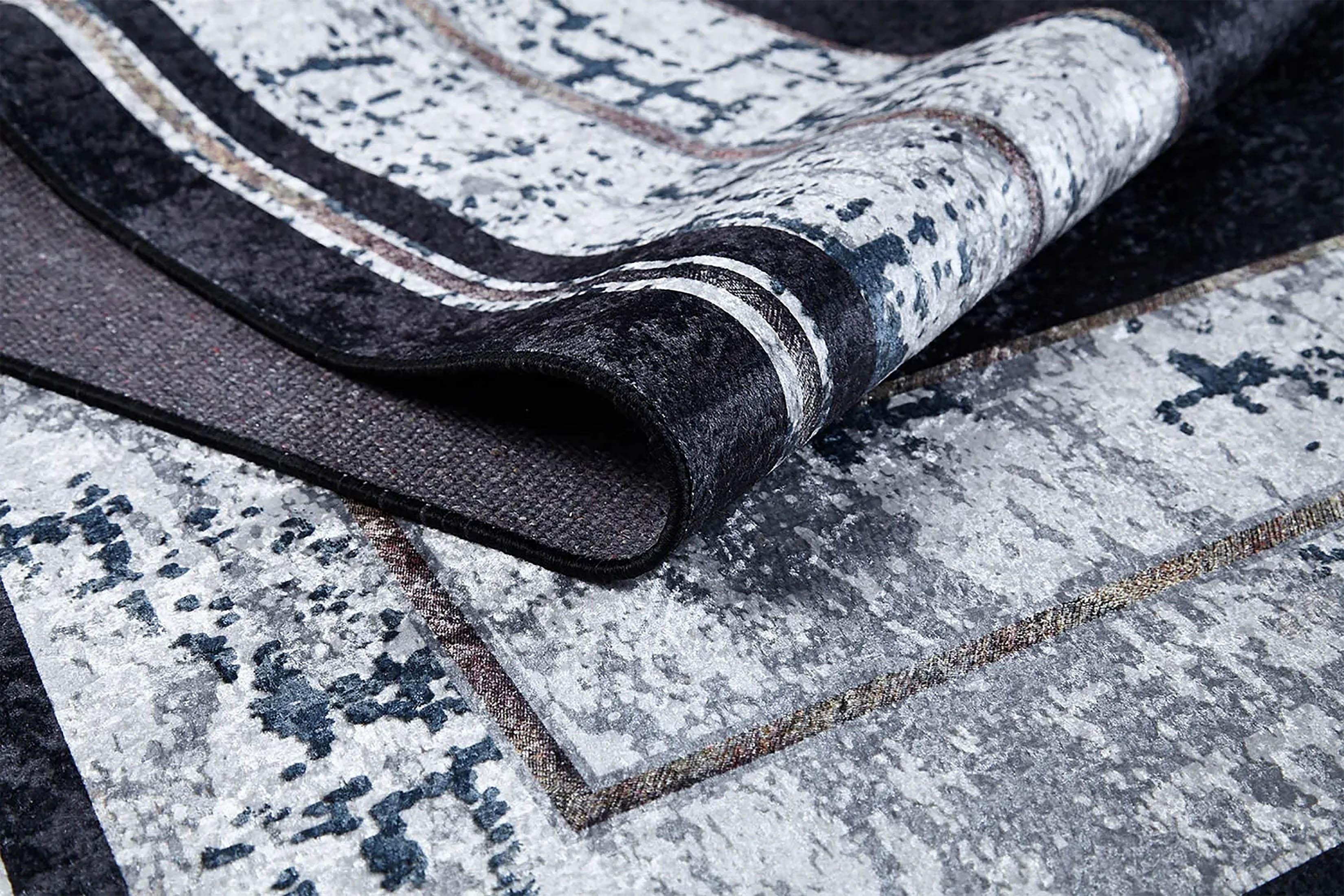 Koyu Füme Modern Çerçeveli Halı