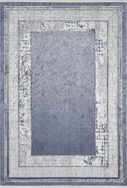 Modern Gri Bordürlü Yunan Anahtar Halı