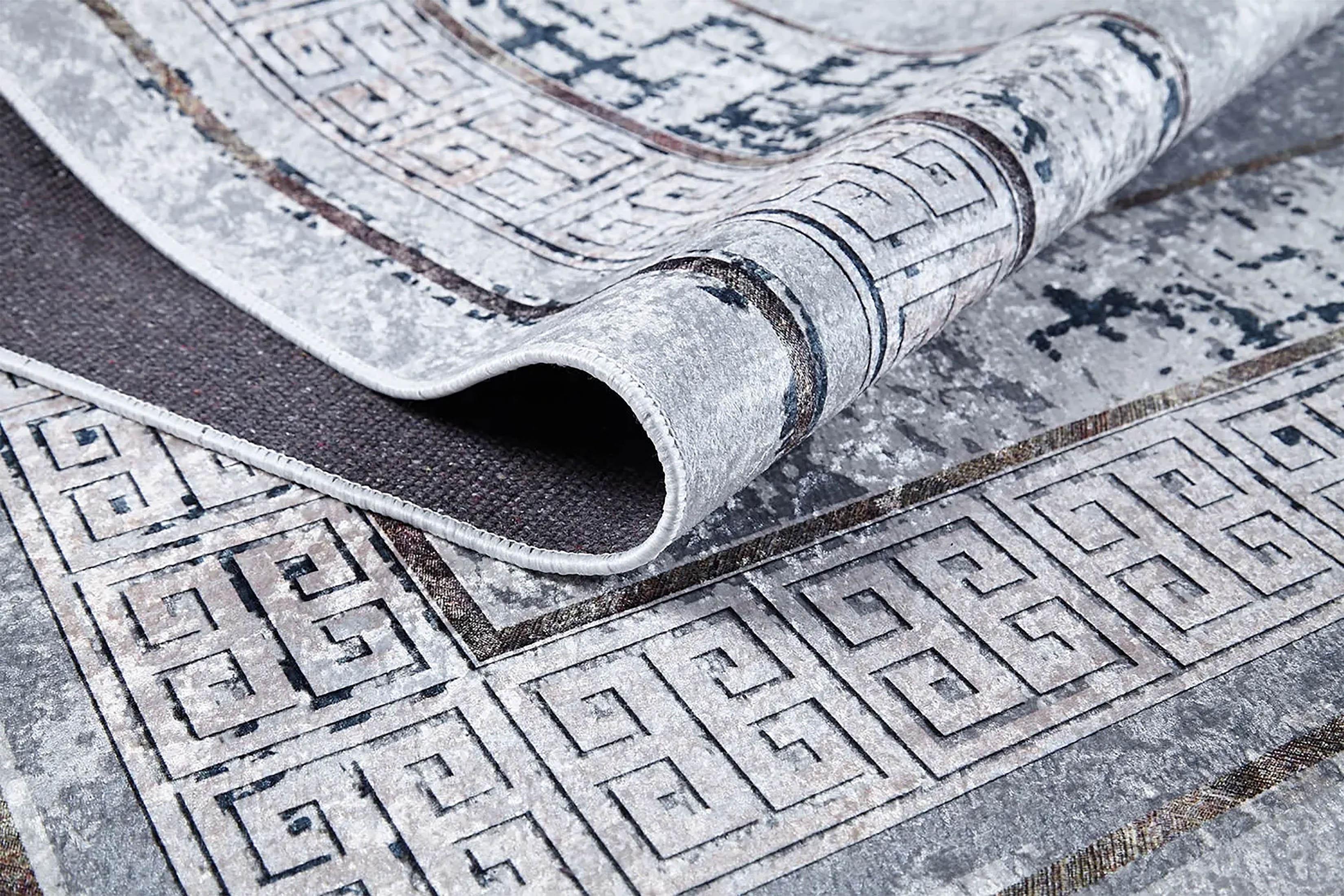 Açık Gri Modern Minimalist Kaymaz Halı