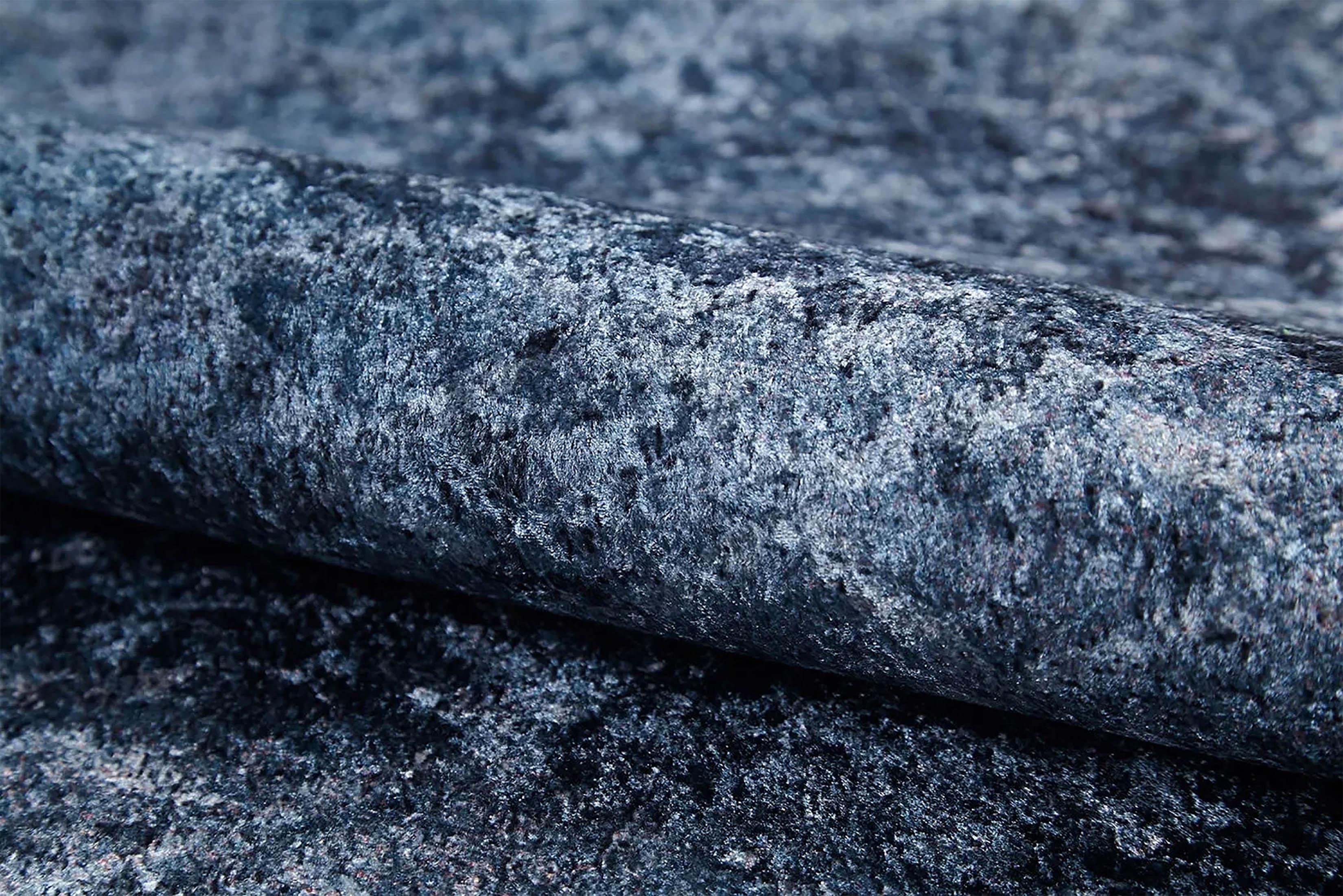 Modern Soyut Mavi Eskitme Halı