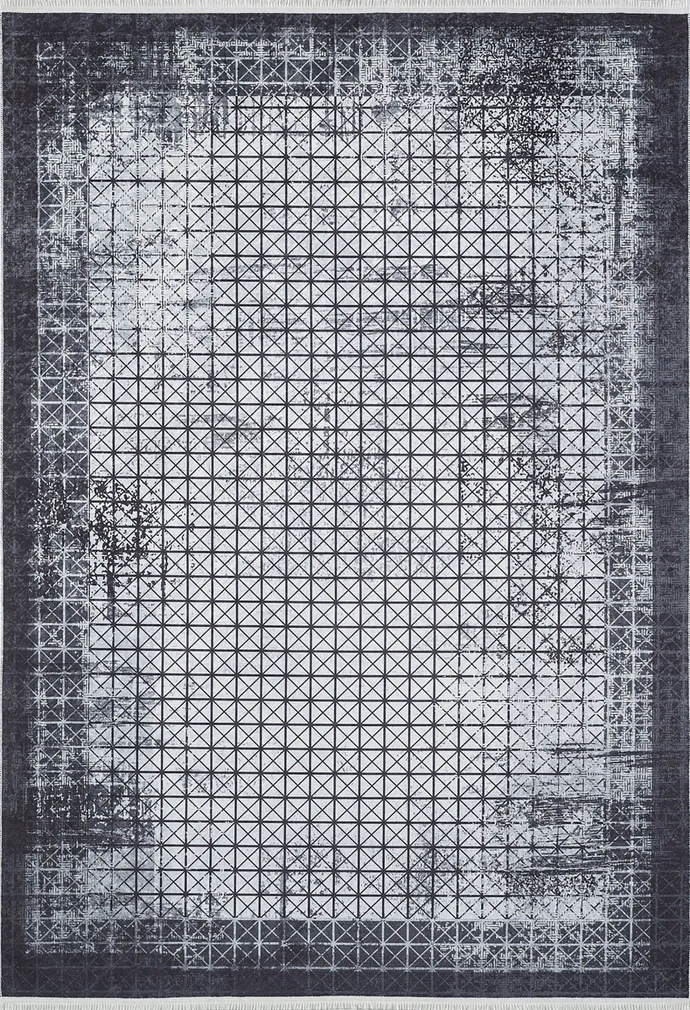 Geometrischer schwarzgrauer Teppich