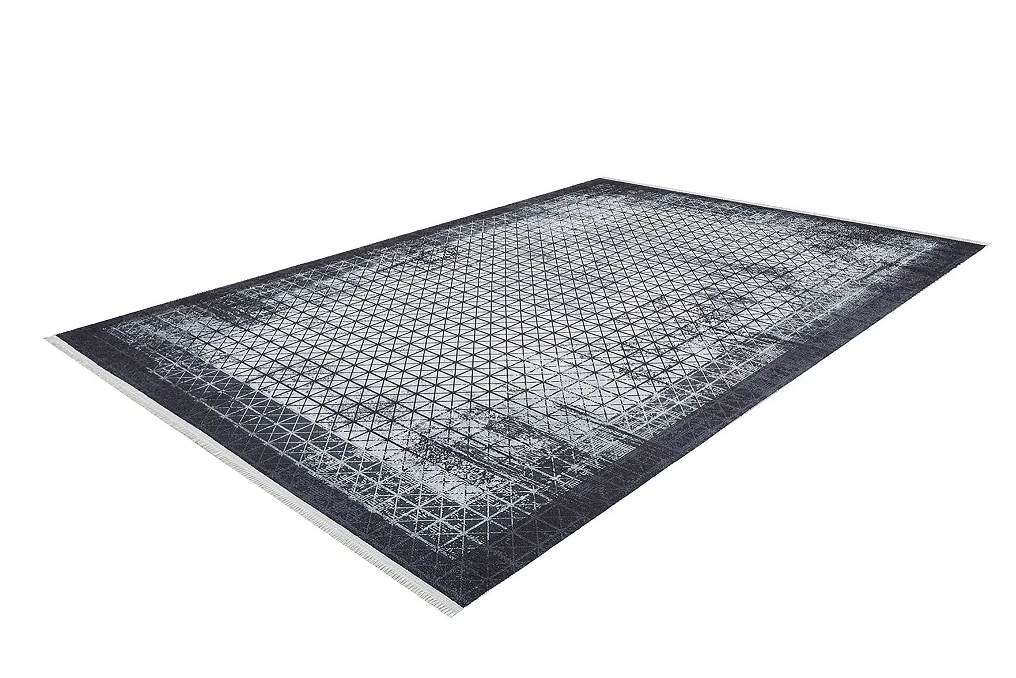 Geometrischer schwarzgrauer Teppich