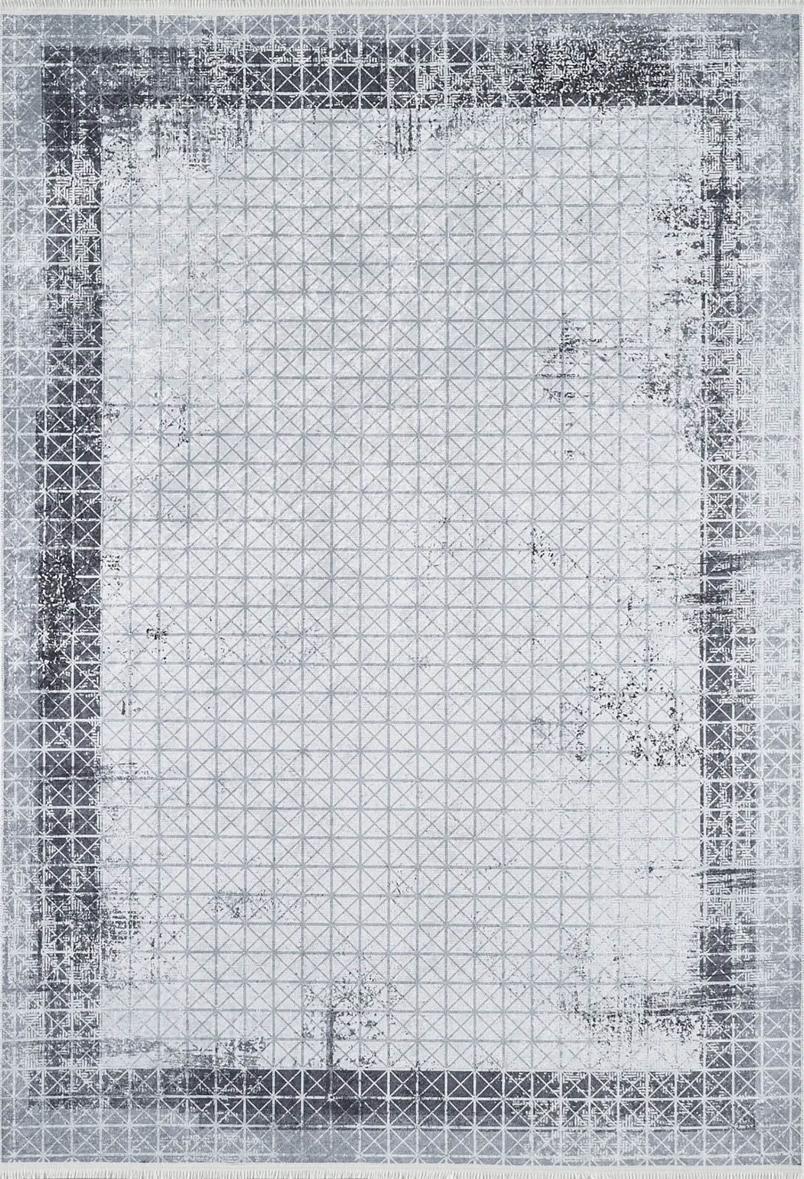 Geometrischer schwarzgrauer Teppich