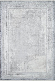 Minimalist Beyaz Gri Modern Bordürlü Halı