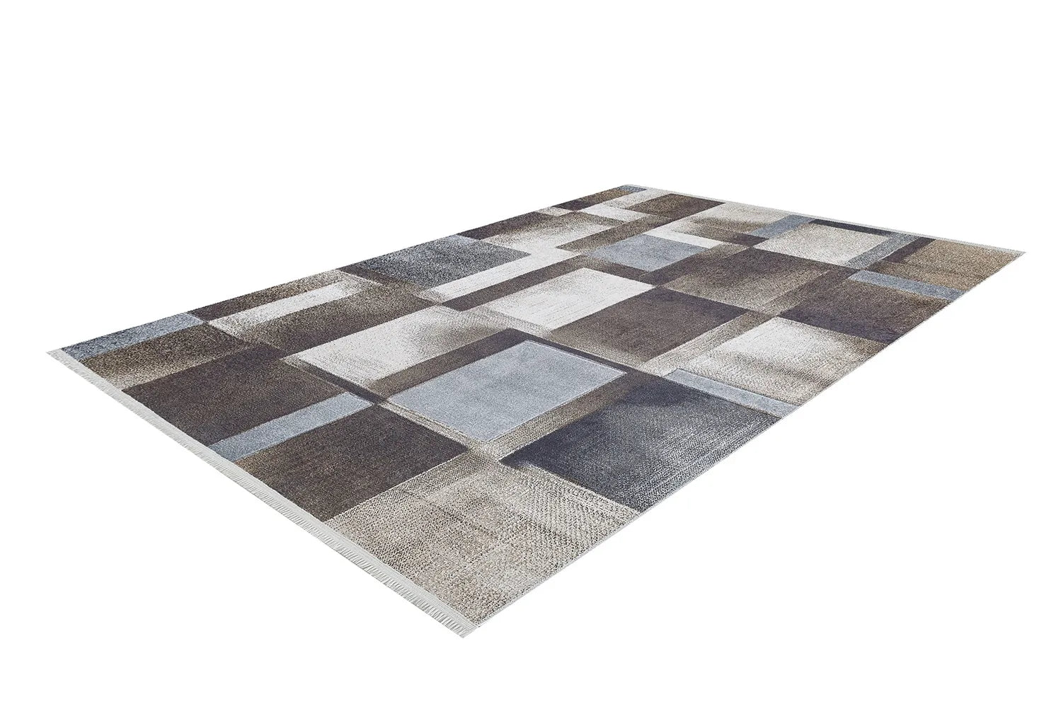 Pale Pink Cream Beige Geometric Patterned Kilim Rug