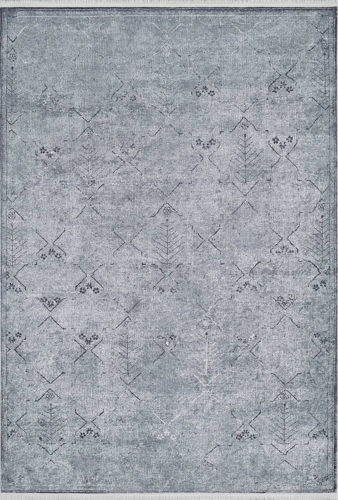 Pale Pink Cream Beige Geometric Patterned Kilim Rug