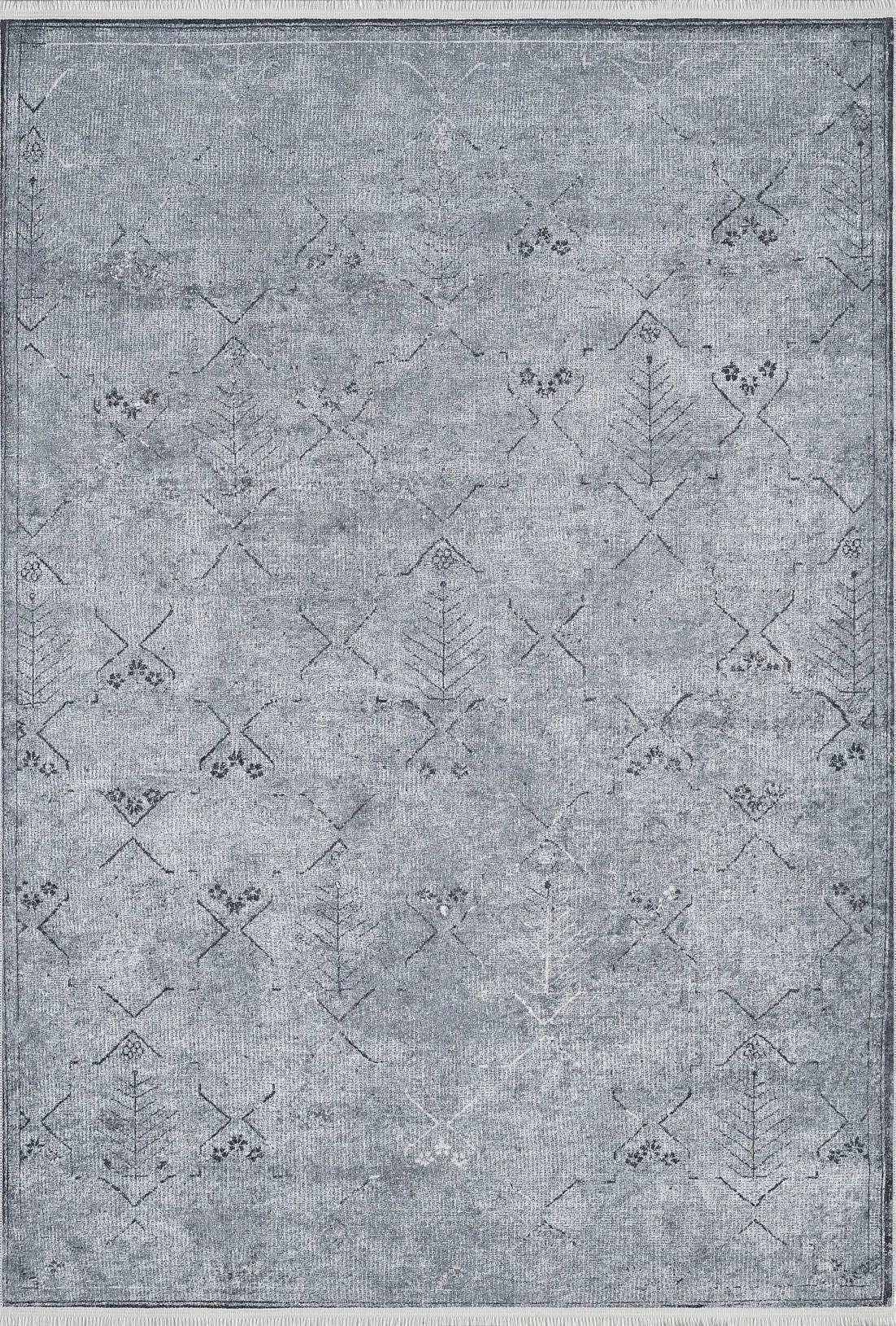 Gri Eskitme Otantik Halı