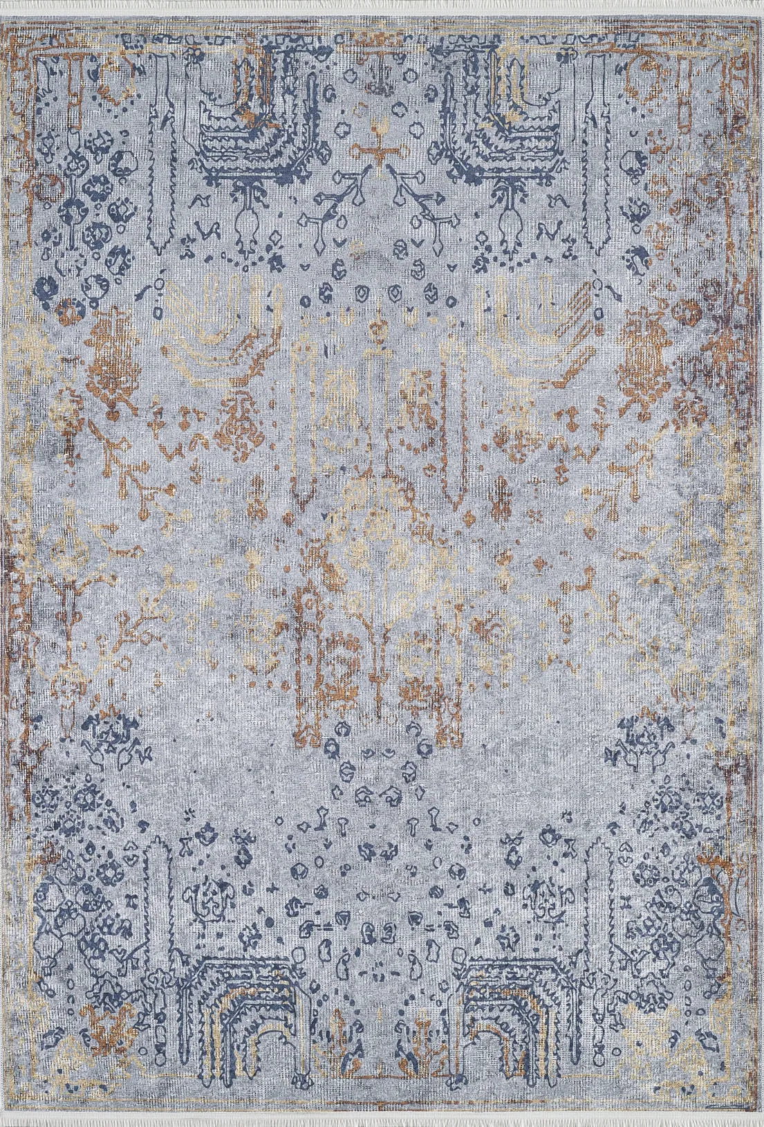 Pale Pink Cream Beige Geometric Patterned Kilim Rug