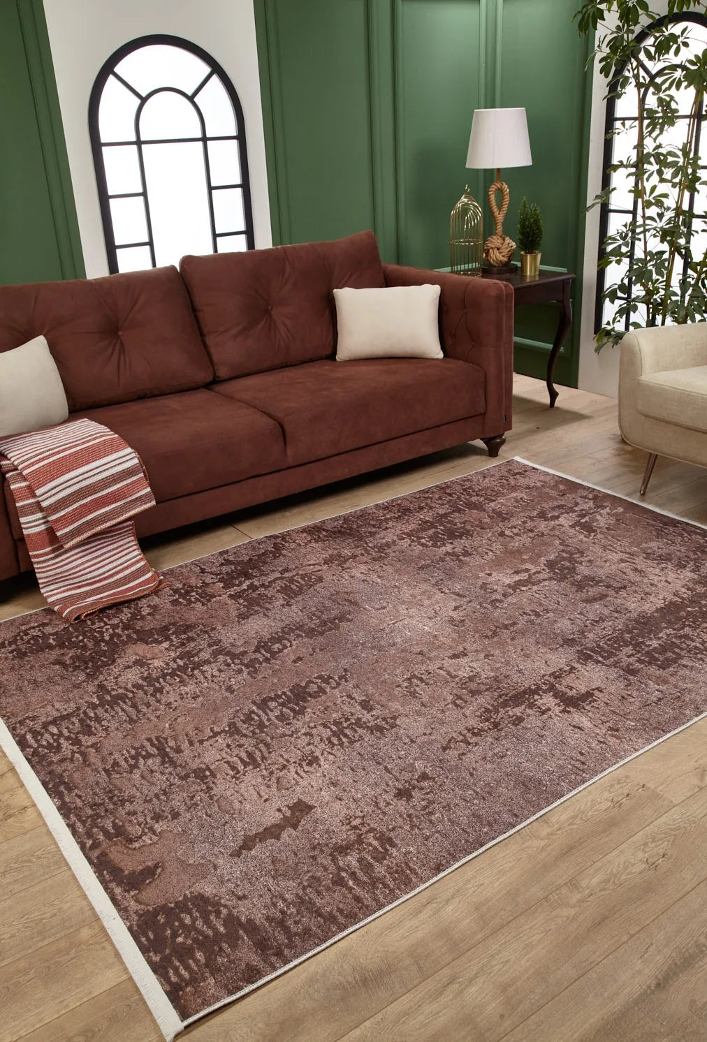 Pale Pink Cream Beige Geometric Patterned Kilim Rug