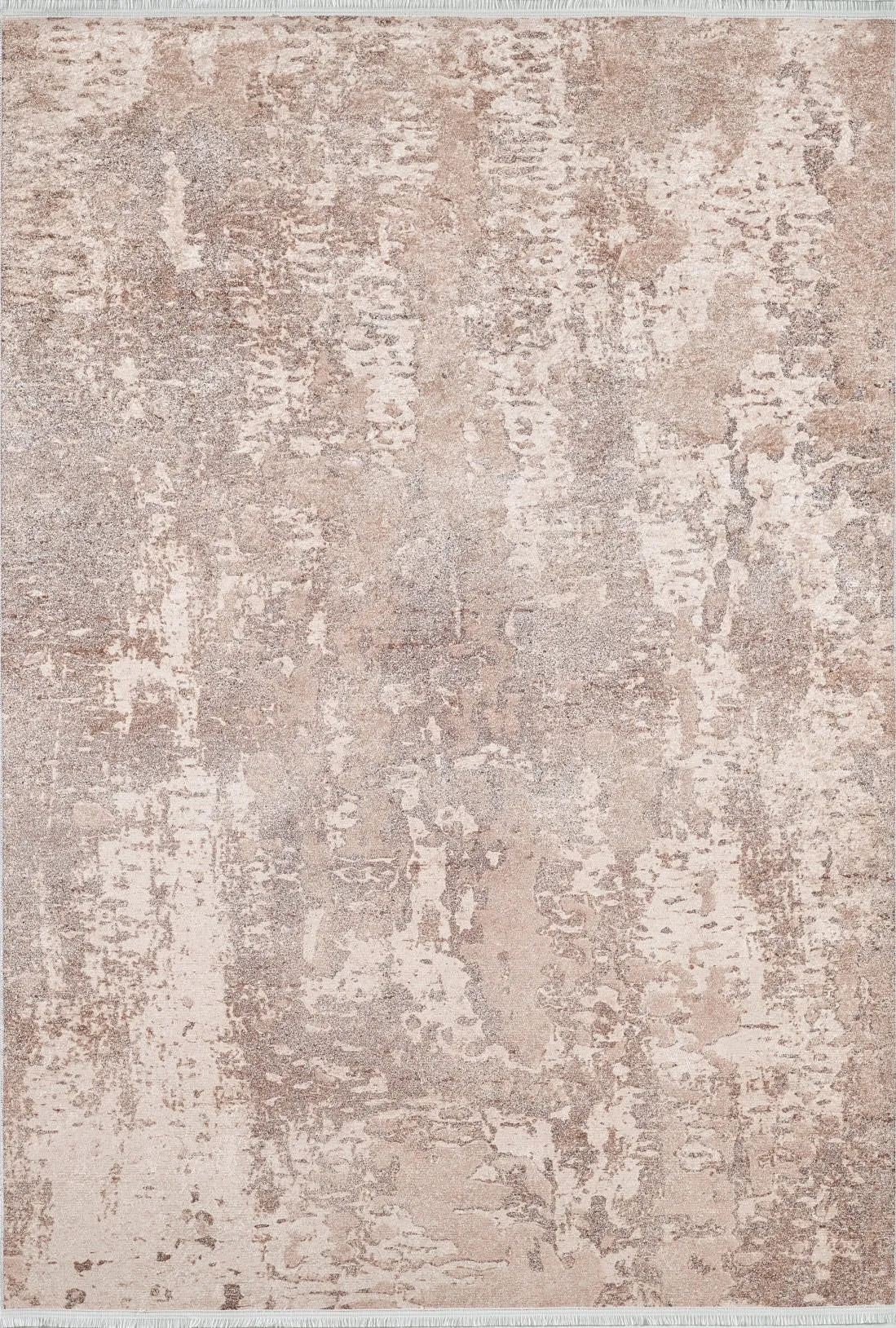 Blassrosa, cremebeige, geometrisch gemusterter Kelim-Teppich