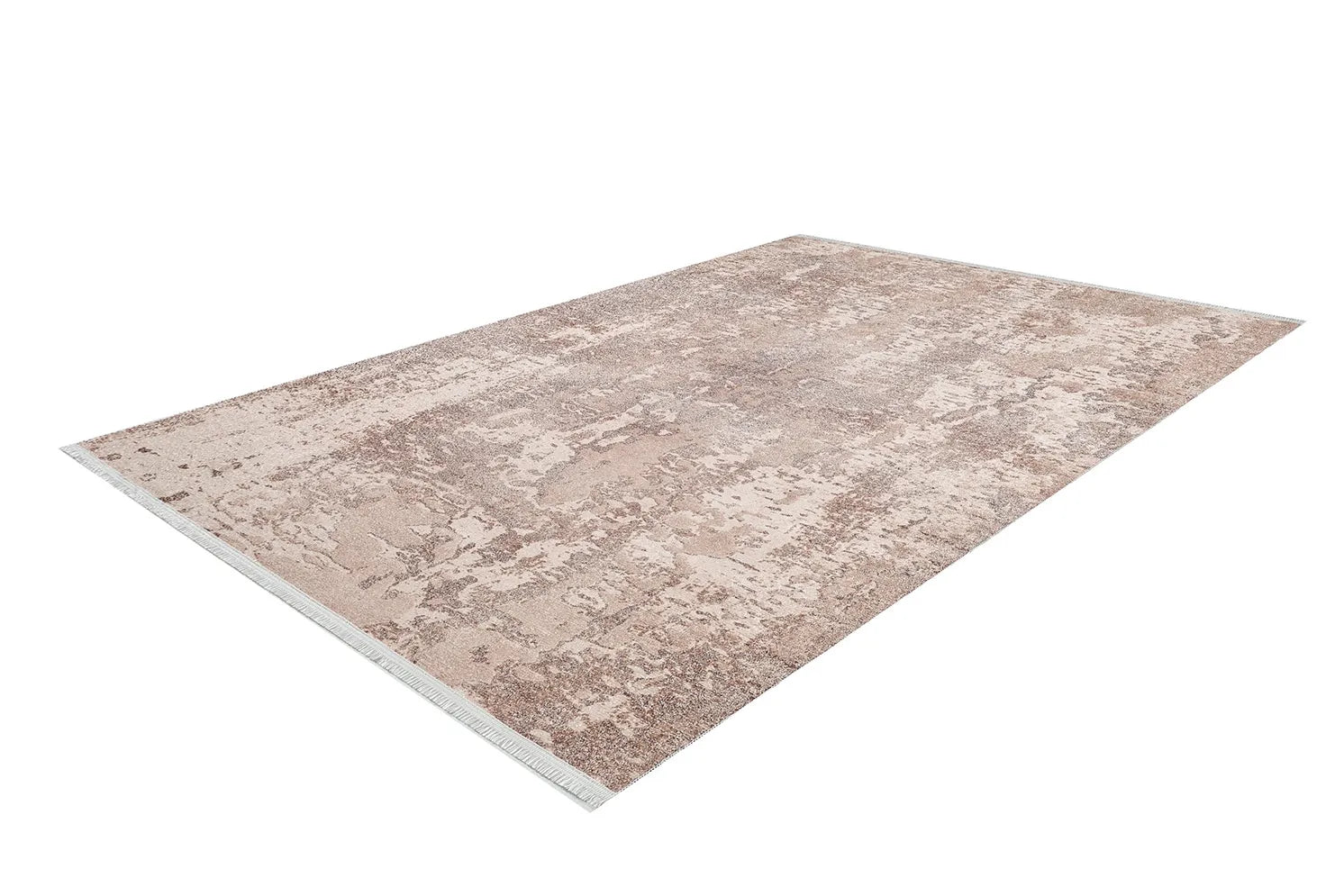 Pale Pink Cream Beige Geometric Patterned Kilim Rug