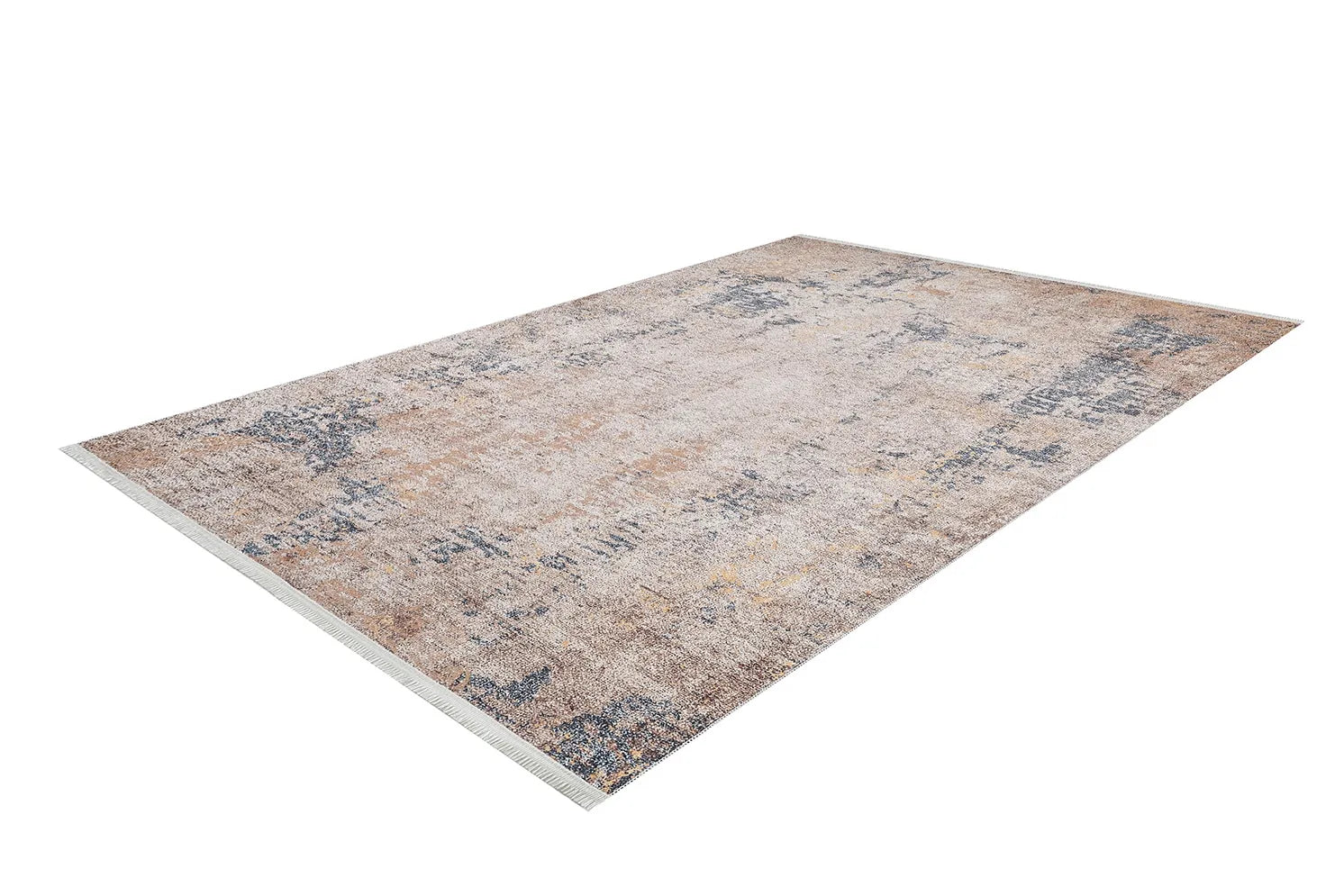 Pale Pink Cream Beige Geometric Patterned Kilim Rug