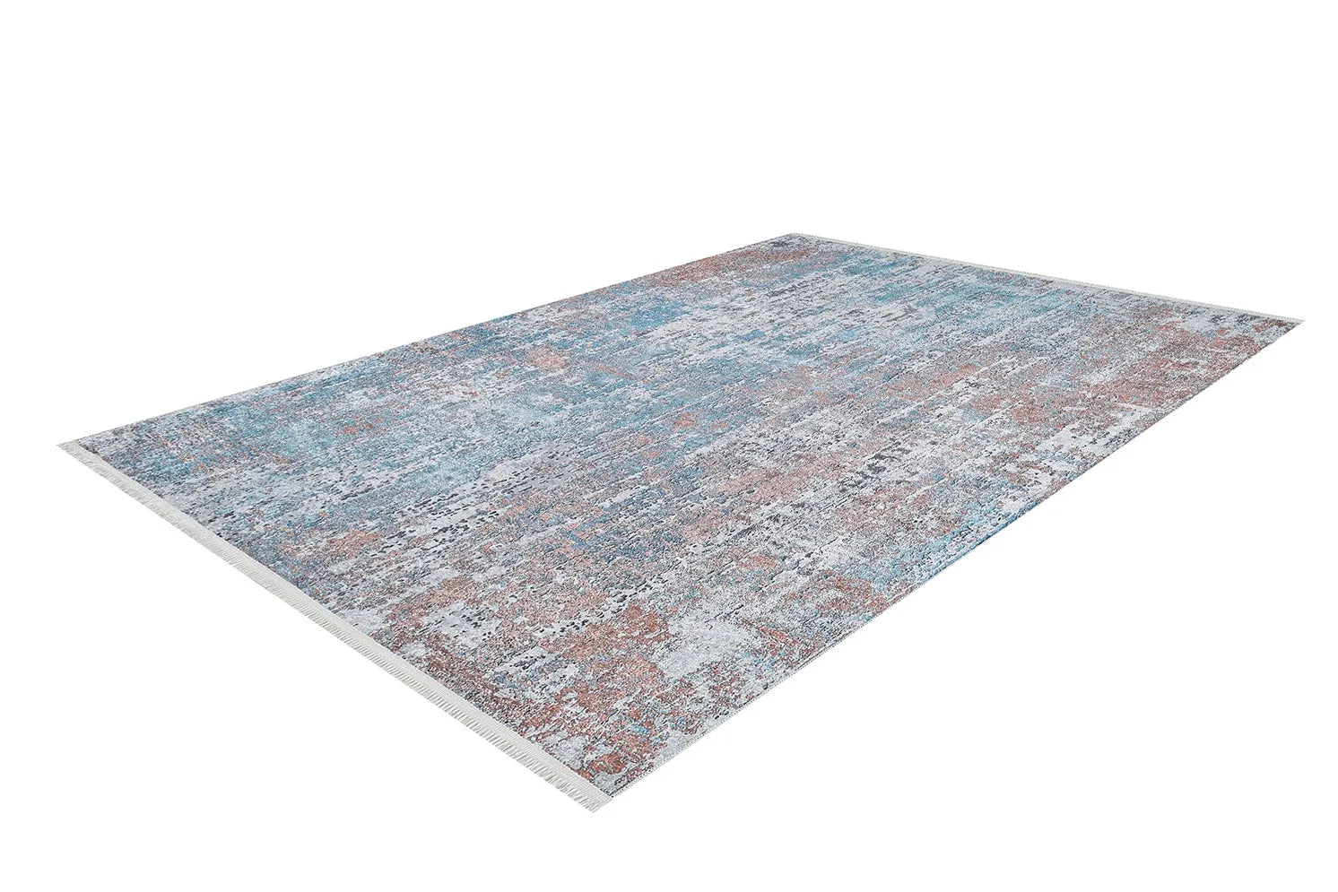 Pale Pink Cream Beige Geometric Patterned Kilim Rug
