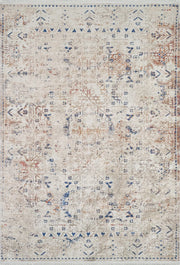 Pale Pink Cream Beige Geometric Patterned Kilim Rug