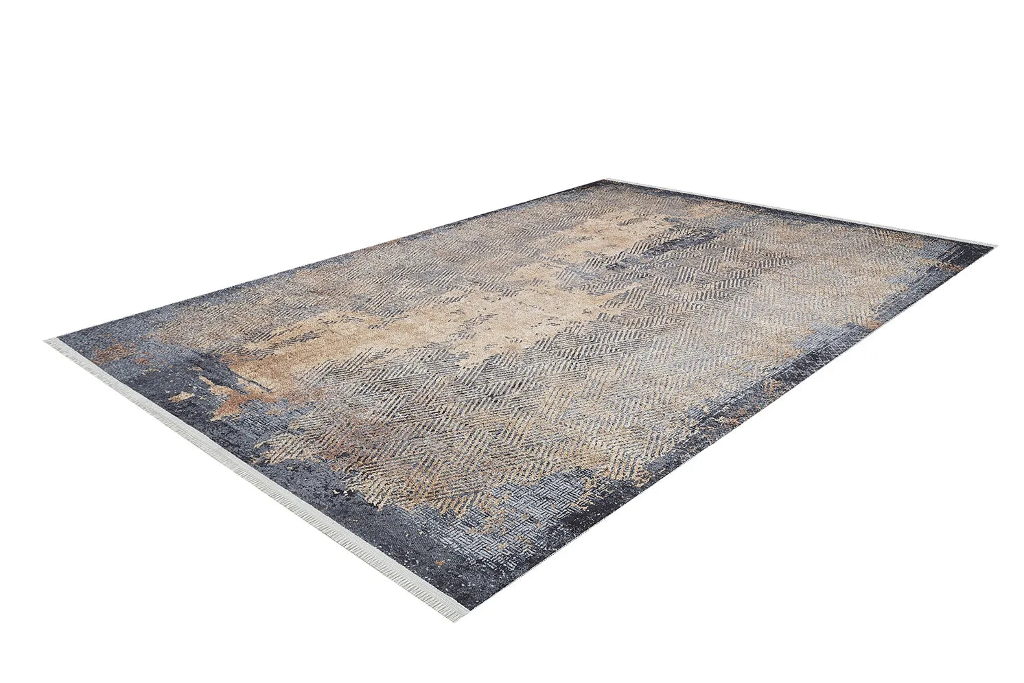 Pale Pink Cream Beige Geometric Patterned Kilim Rug