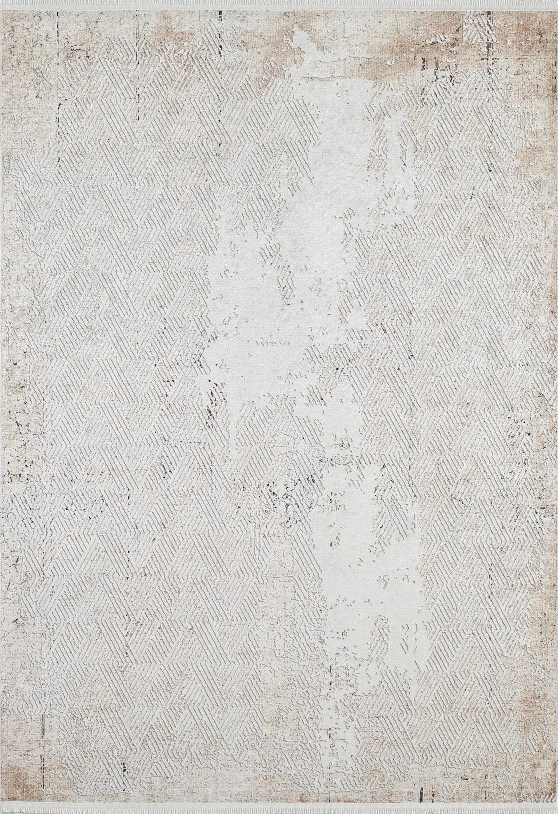 Pale Pink Cream Beige Geometric Patterned Kilim Rug