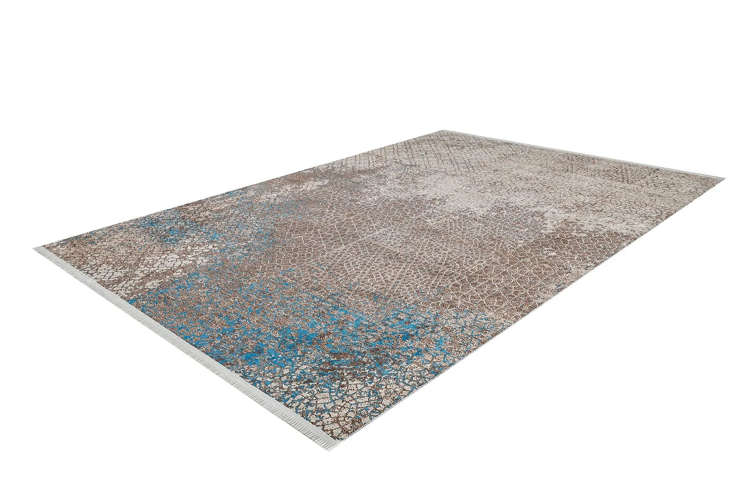 Pale Pink Cream Beige Geometric Patterned Kilim Rug