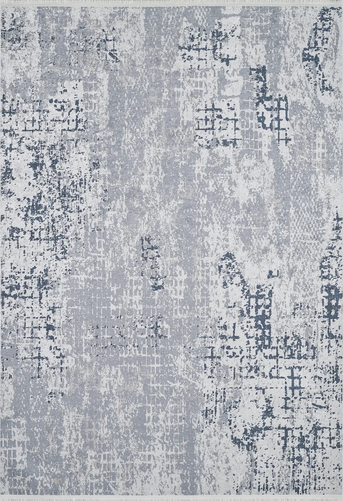Blassrosa, cremebeige, geometrisch gemusterter Kelim-Teppich