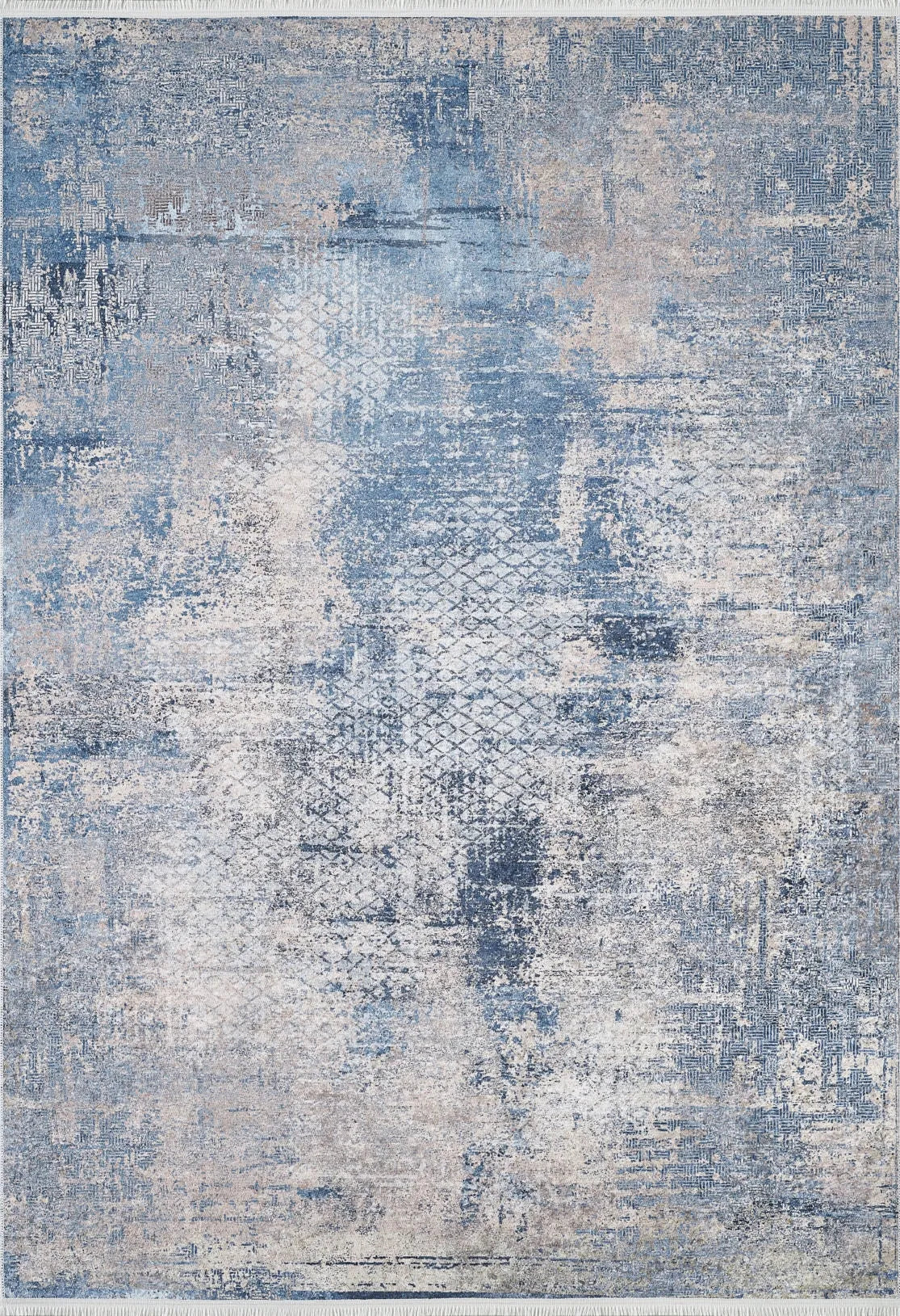 Blassrosa, cremebeige, geometrisch gemusterter Kelim-Teppich