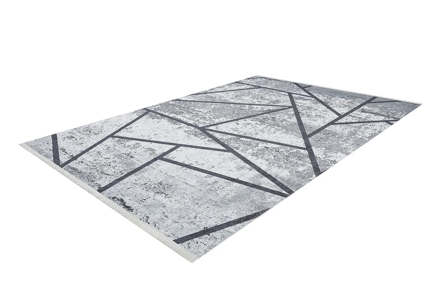 Gri ve Beyaz Geometrik Abstre Halı