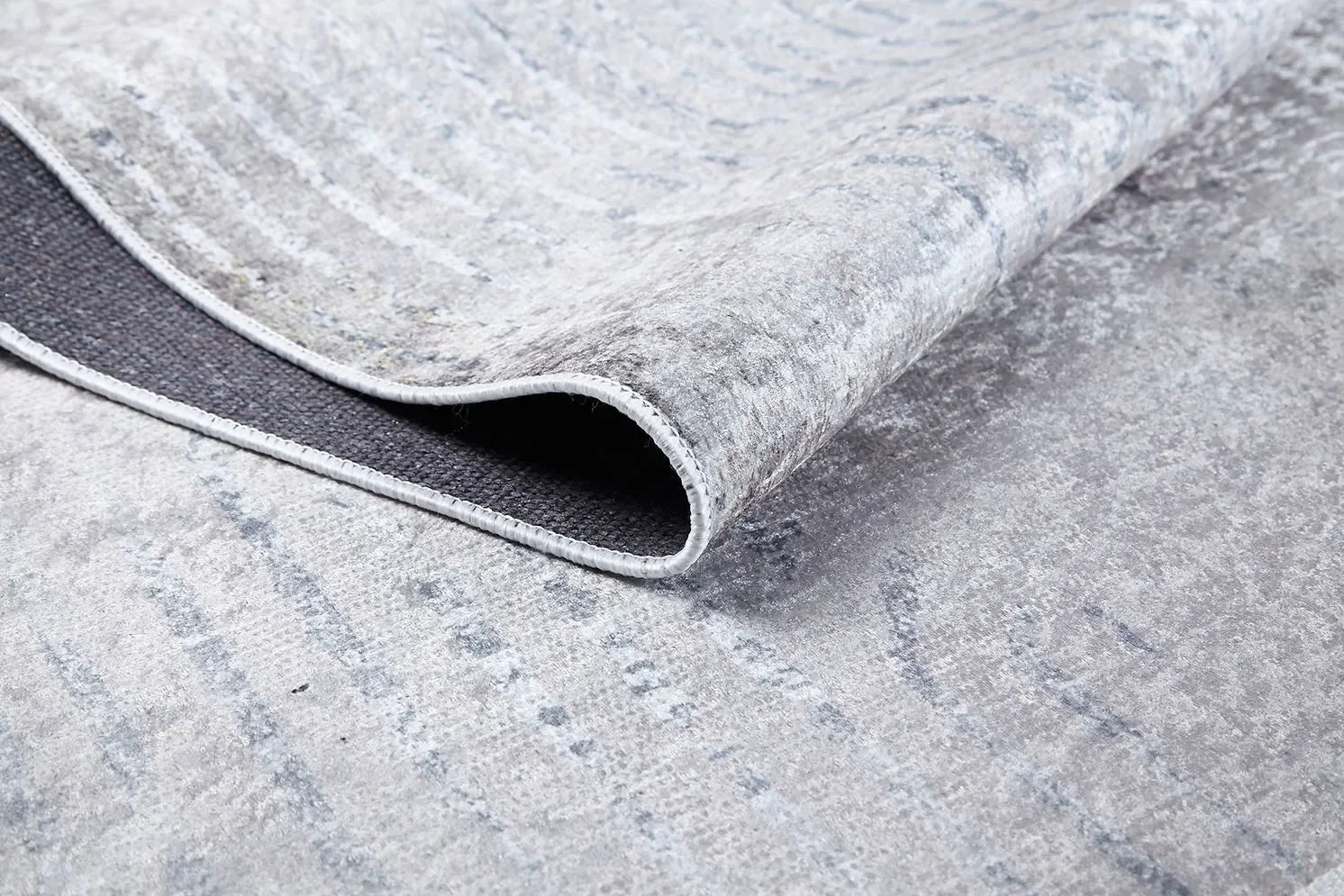 Açık Gri Krem Modern Çizgili Halı