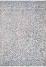 Blassrosa, cremebeige, geometrisch gemusterter Kelim-Teppich