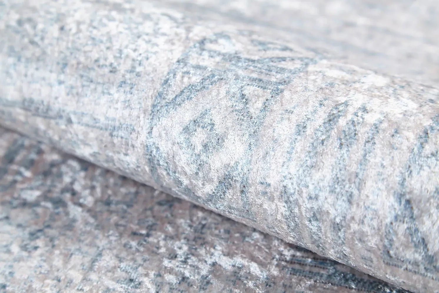 Bej Mavi Minimal Desenli Modern Halı