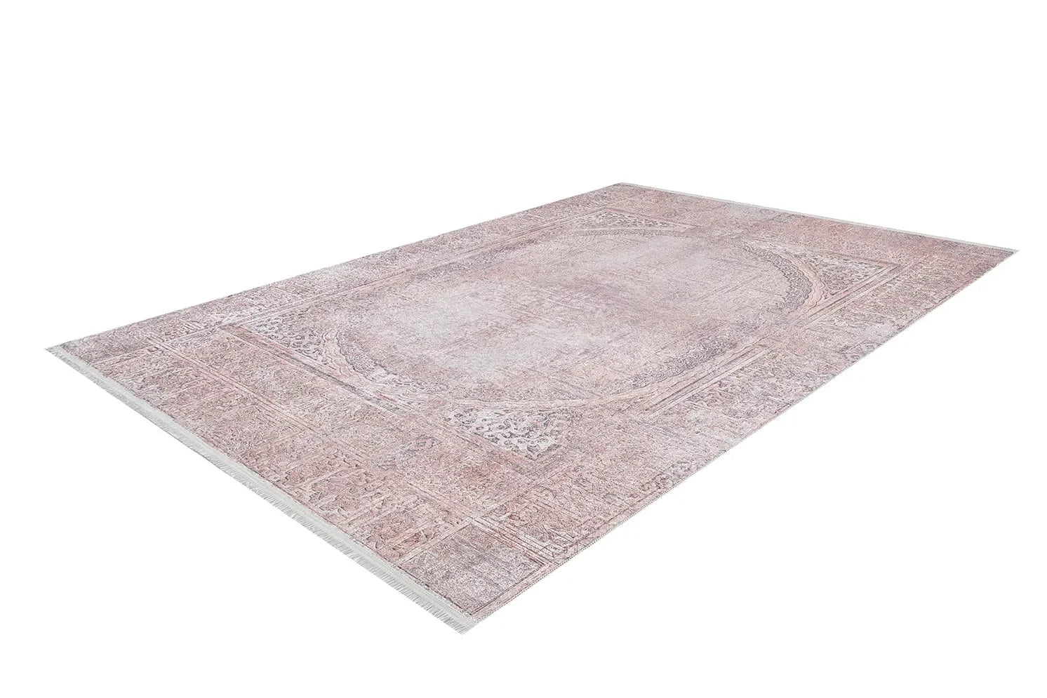 Pudra Pembesi Oval Motifli Modern Halı