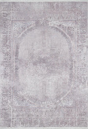 Açık Lila Oval Motifli Modern Yıkanabilir Halı