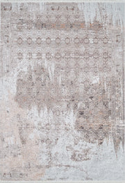 Blassrosa, cremebeige, geometrisch gemusterter Kelim-Teppich