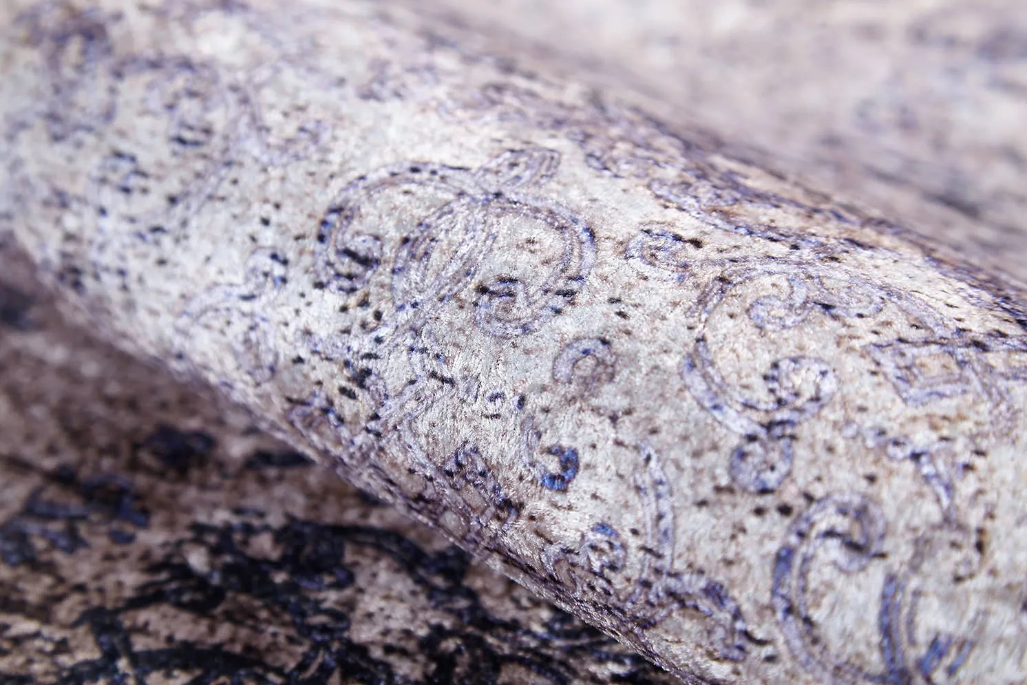 Pale Pink Cream Beige Geometric Patterned Kilim Rug