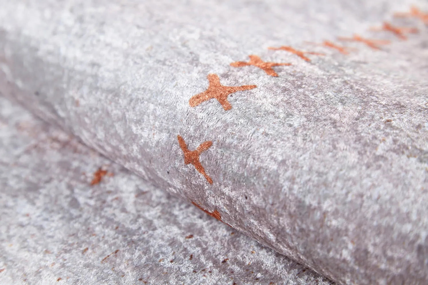 Pudra Pembesi Dikiş Efektli Dikdörtgen Desenli Halı