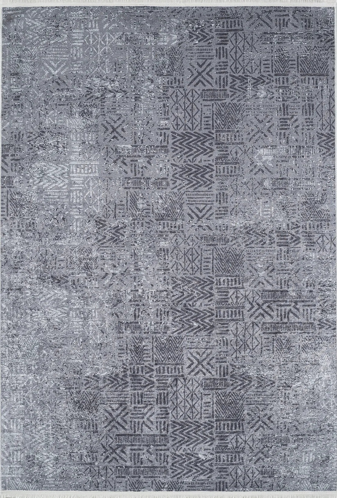 Pale Pink Cream Beige Geometric Patterned Kilim Rug