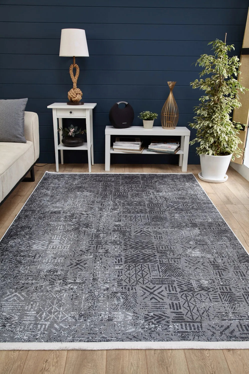 Pale Pink Cream Beige Geometric Patterned Kilim Rug