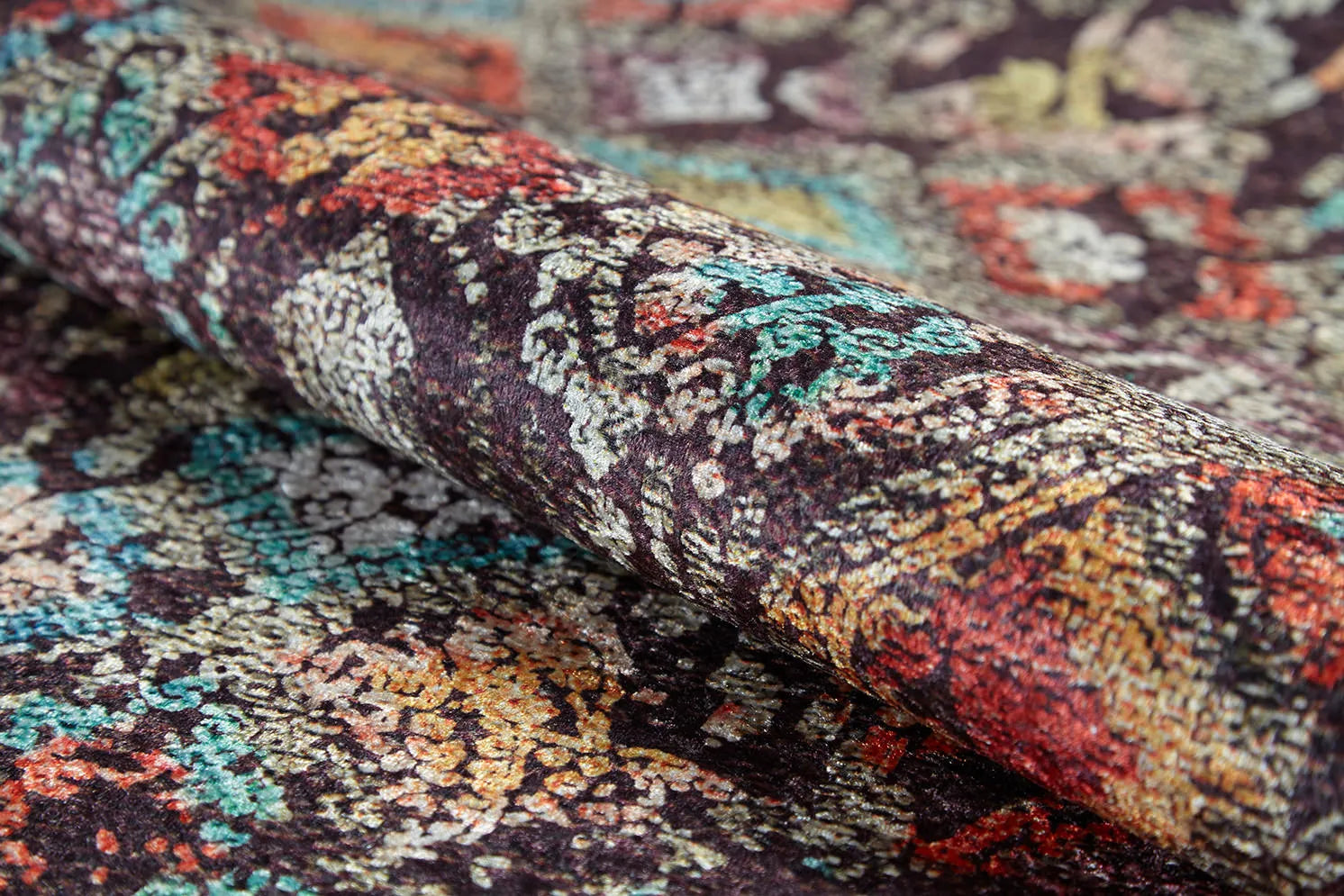 Pale Pink Cream Beige Geometric Patterned Kilim Rug