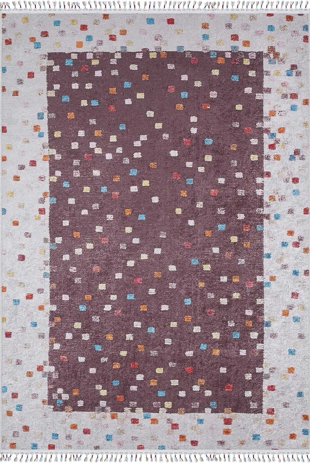 Pale Pink Cream Beige Geometric Patterned Kilim Rug