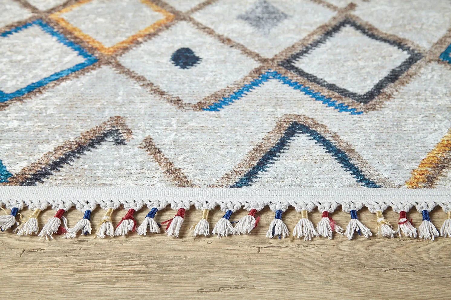 Fas Tarzı Geometrik Desenli Bohem Anadolu Halı