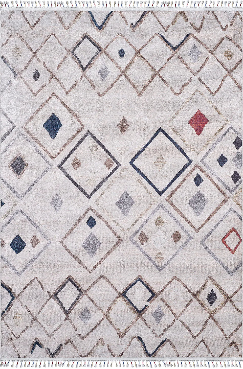 Fas Tarzı Geometrik Desenli Bohem Kilim Halı