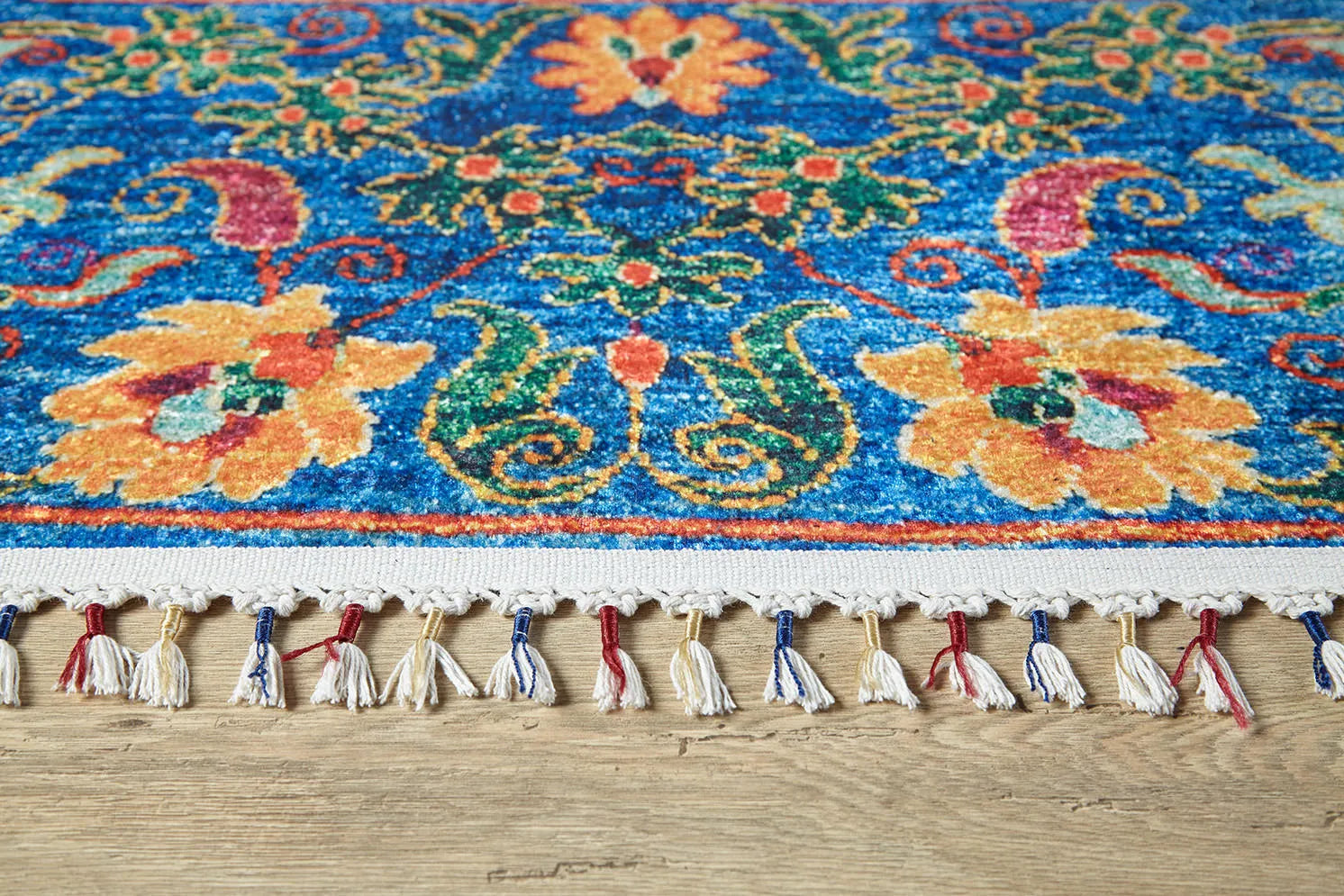 Pale Pink Cream Beige Geometric Patterned Kilim Rug