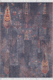 Örgü Saçaklı Eskitme Hayat Ağacı Desenli Halı