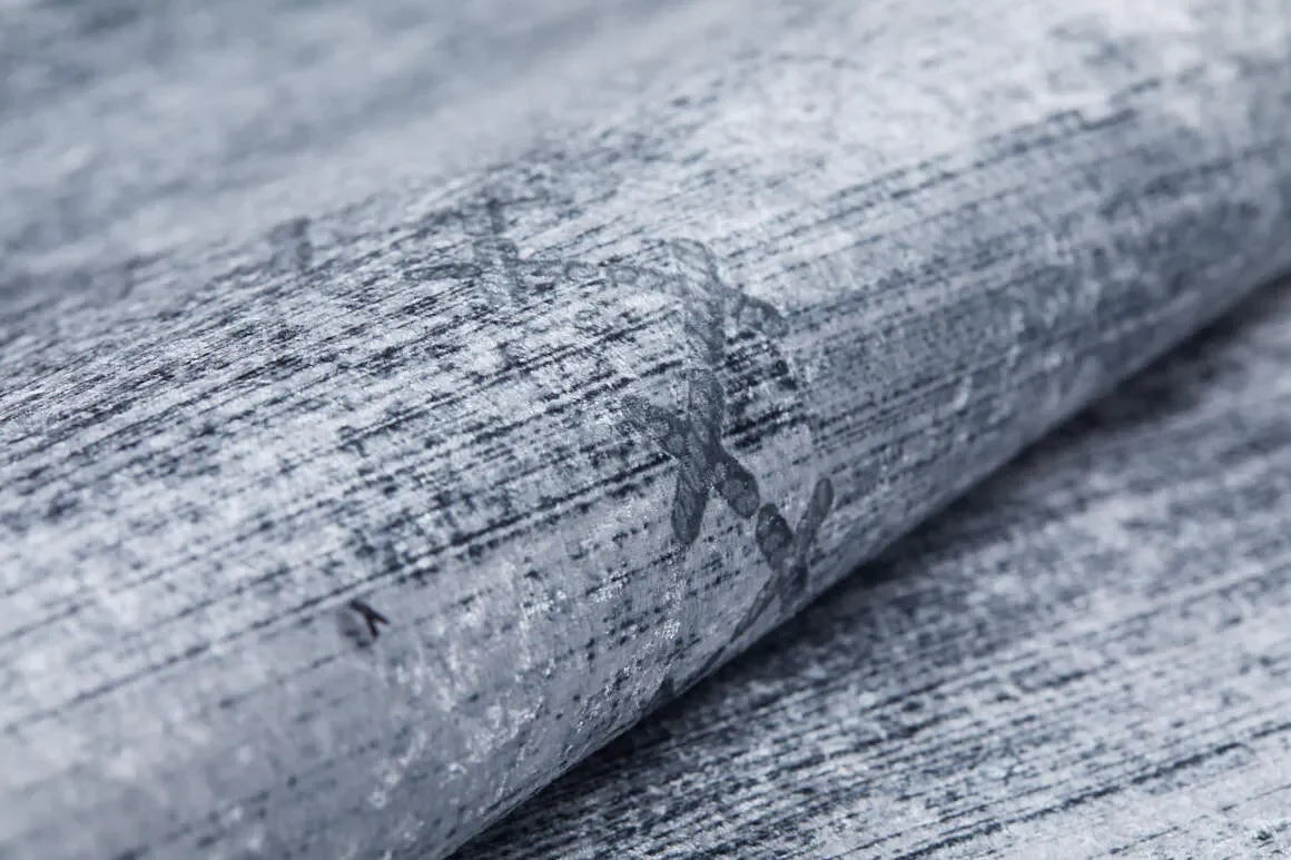 Gri Siyah Ton Sür Ton Patchwork Efektli Halı